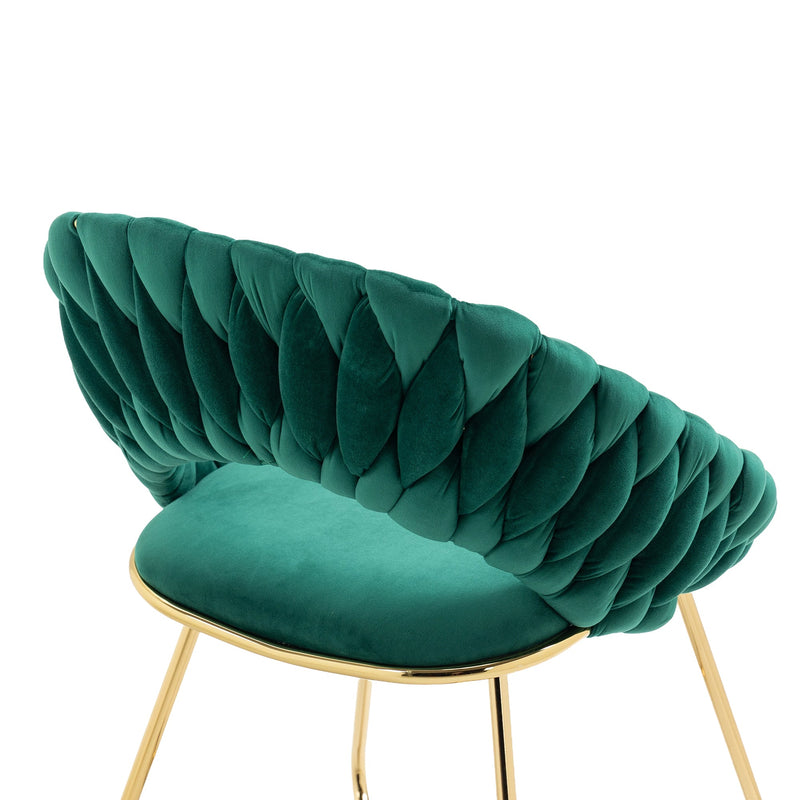 Accent Chairs Set of 2, Velvet Side Chairs with Gold Legs, Mid-Century Upholstered Dining Chairs for Living Room, Kitchen, Bedroom, Beauty Room