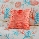 6 Piece Cotton Sateen Quilt Set with Throw Pillows Coral Full/Queen