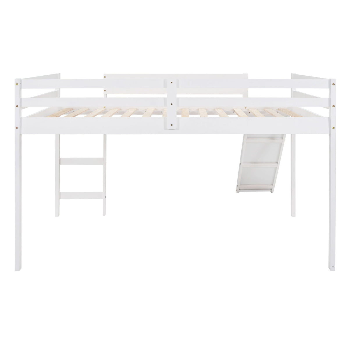 Full Loft Bed With Slide, Multifunctional Design - White, photo 2 of 14