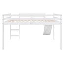 Full Loft Bed With Slide, Multifunctional Design - White by HouseOfZazla