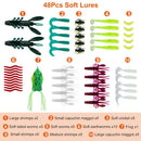 383Pcs Fishing Lures Tackle Box Bass Fishing Animated Lure Crankbaits Spinnerbaits Soft Plastic Worm Saltwater Freshwater Fishing Kit by GBruno Store
