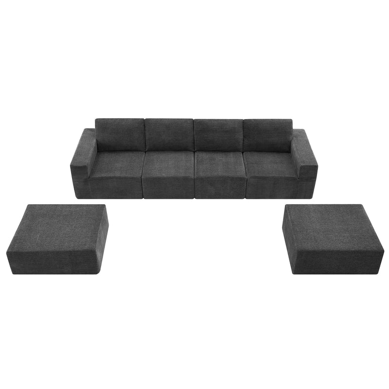 Walker Edison | Chenille Modular U-Shaped Sectional Sofa