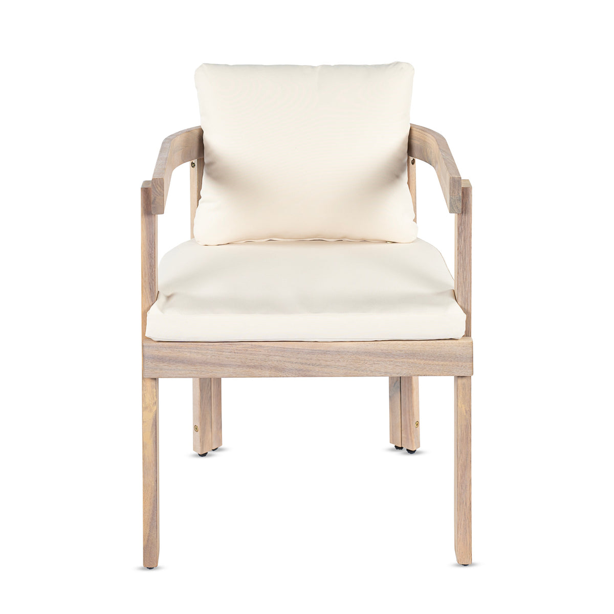 Acacia Wood Dining Chairs Set of 2, Armchairs with Cushions, photo 7 of 10