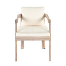 Acacia Wood Dining Chairs Set of 2, Armchairs with Cushions by HouseOfZazla