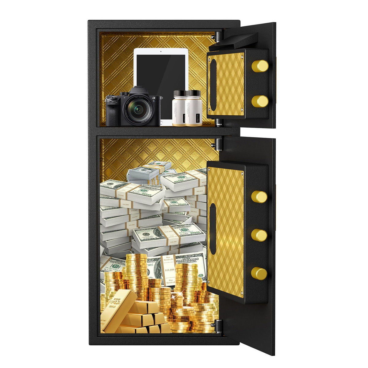 Large Double Door Coin Operated Safe, Digital Security Safe With Fireproof And Waterproof Bag, photo 19 of 40