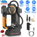 140W 150PSI 21V Battery Powered Tire Inflator Cordless Air Pump  Digital Air Compressor with LED Light for Cars Motorcycles Bicycles Balls