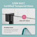 Frameless Sliding Shower Door With Soft- Close, 3 / 8" Tempered Glass by HouseOfZazla