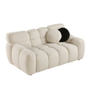 64.96 length, 35.83" deepth, human body structure for USA people, marshmallow sofa,boucle sofa, 2 seater, BEIGE BOUCLE