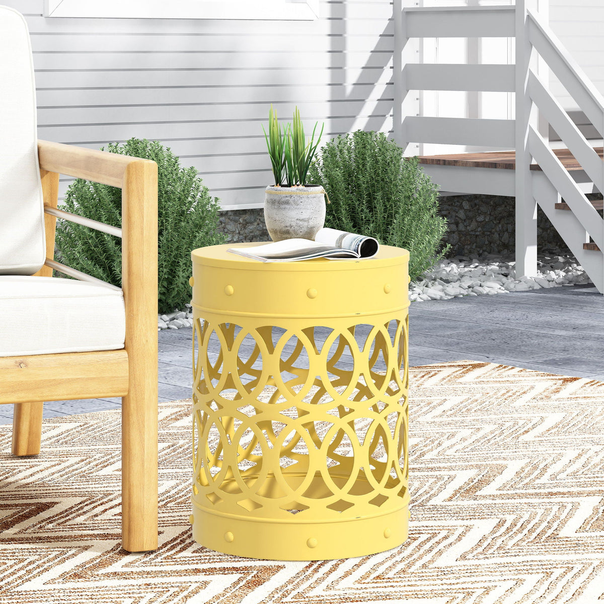 Outdoor Metal Large End Table, Modern Design, photo 14 of 40
