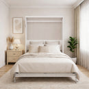 Queen Size Vertical Murphy Wall Cabinet Folding Bed With Automatic Legs - Gray
