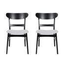 Set of 2 Mid-Century Dining Chairs - Upholstered Seat, Rubberwood Legs by HouseOfZazla
