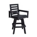 Outdoor Swivel Bar Chair, Ladderback With Wide & Thickened Frame by HouseOfZazla