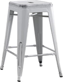 Backless Modern Industrial Bar Stools (Set of 2)