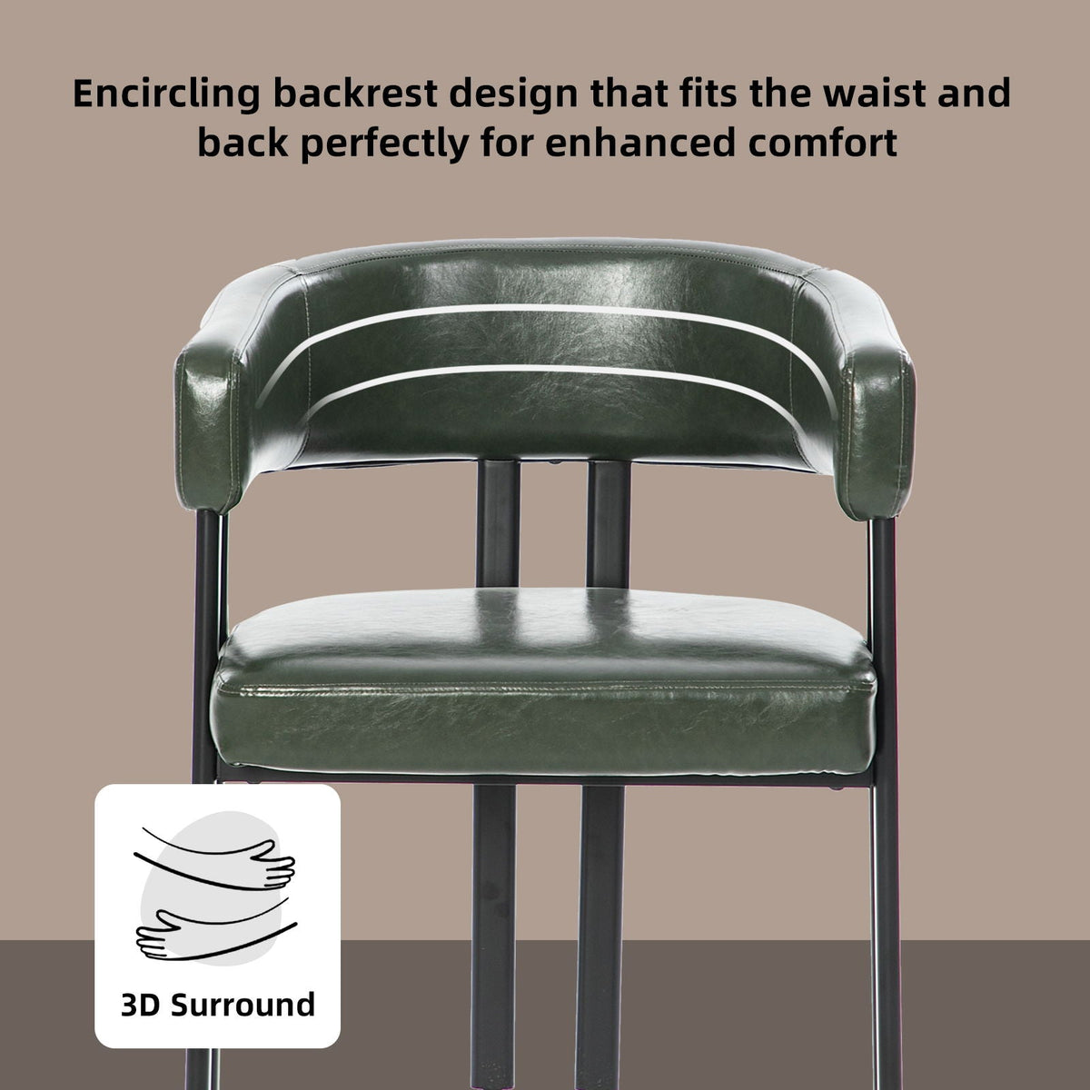 Modern Dining Upholstered Barrel Chair With Curved Back And Armrests, photo 10 of 23