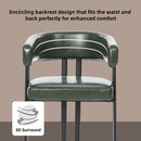 Modern Dining Upholstered Barrel Chair With Curved Back And Armrests by HouseOfZazla
