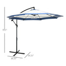 Outsunny 10FT Cantilever Umbrella with Crank and Cross Base