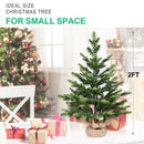 2FT Full PE Tabletop Christmas Tree with 230 Tips, Realistic