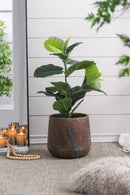 12.6x12.6x11.8" Cement Planter Small, Indoor Outdoor Garden Functional Decor by HouseOfZazla