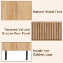 78" TV Stand For TVs Up To 85" With Closed Storage, Living Room Entertainment Center - Natural Wood by HouseOfZazla