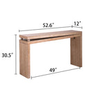 Slim Console Table, Narrow Entryway Table With Bead Detail - Light Natural / Natural by HouseOfZazla