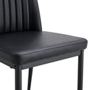 7-Piece Faux Marble Dining Table Set, Glass Rectangular Kitchen Table for 6-8, Modern Black Faux Marble Dining Room Table with MDF Base, Dining Table & 6 Chairs