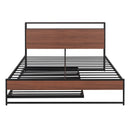 Platform Bed Frame With Trundle, USB Ports And Slat Support, No Box Spring Needed by Unique Piece Furniture