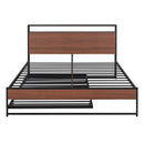 Platform Bed Frame With Trundle, USB Ports And Slat Support, No Box Spring Needed by HouseOfZazla