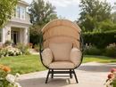 Sunnydaze Modern Luxury Egg Chair with Retractable Canopy - Taupe by HouseOfZazla