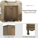 Vintage Bathroom Vanity With Ceramic Sink, Adjustable Shelves by HouseOfZazla