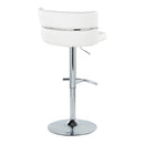 Cinch - Contemporary Adjustable Barstool With Swivel With Rounded T Footrest (Set of 2) - Chrome / White by HouseOfZazla