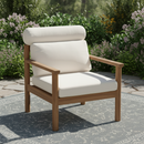 28" Mid-Century Modern Acacia Wood Outdoor Patio Chair by HouseOfZazla