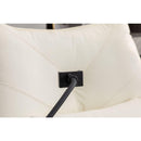 270 Swivel Glider Recliner Chair, Power Recliner Rocking Chair, USB Port Charge for Nursery Chair with Atmosphere Lamp for Living Room Bedroom Apartment