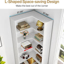 L-Shaped Bookcase, 5 Tier Freestanding Corner Bookshelf