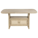 Kailani Cane Counter Height Storage Dining Table Beige Oak