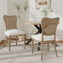 Classic Retro Dining Chair (Set of 2) With Rattan Backrest - Dark Brown / Beige by HouseOfZazla