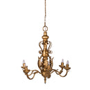 6 - Light 25.5" Metal Chandelier, Hanging Light Fixture with Adjustable Chain for Kitchen Dining Room Foyer Entryway, Bulb Not Included