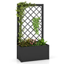44 Inch Metal Raised Garden Bed with Trellis-Black by LJGDeals