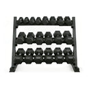 Rovix 450-Pounds Rubber Hex Dumbbell Set With Rack (SAK90714) by SAKSBY WHOLESALE