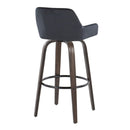 Daniella - Contemporary Fixed Height, Barstool With Swivel With Round Footrest (Set of 2) by HouseOfZazla