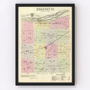 Vintage Map of Kearney County, Nebraska 1885