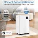 4500 Sq.Ft 54 Pints Dehumidifier with 3 Modesfor Home and Basement-White by LJGDeals