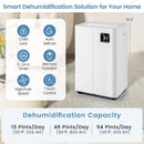 4500 Sq.Ft 54 Pints Dehumidifier with 3 Modesfor Home and Basement-White by LJGDeals