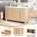 58.3" Bathroom Vanity Cabinet Only with Soft-Close Drawers by HouseOfZazla