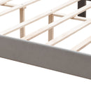 Queen Platform Upholstered Bed Button Tufted With Curve Design, Strong Wood Slat Support - Gray by HouseOfZazla