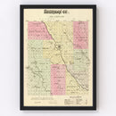 Vintage Map of Sherman County, Nebraska 1885