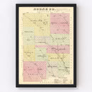 Vintage Map of Boone County, Nebraska 1885