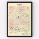 Vintage Map of Nuckolls County, Nebraska 1885