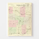 Vintage Map of Thayer County, Nebraska 1885