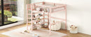 Loft Bed With 4 Tier Shelves And Storage