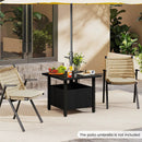 Outdoor Side Table with 1.89" Umbrella Hole Patio Umbrella Table Base Stand-Black by LJGDeals